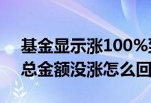 基金显示涨100%到底涨了多少 基金涨了但总金额没涨怎么回事