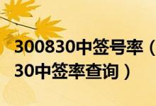 300830中签号率（金现代300830配号 300830中签率查询）