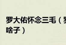 罗大佑怀念三毛（罗大佑为三毛写的一首歌叫啥子）