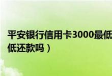 平安银行信用卡3000最低还款（平安银行信用卡提现可以最低还款吗）