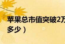 苹果总市值突破2万亿美元（今日苹果股价是多少）