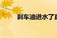  刹车油进水了真的要换吗 为什么  
