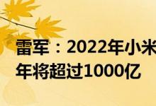 雷军：2022年小米研发费用预计170亿未来5年将超过1000亿