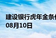 建设银行虎年金条价格今天多少一克 2022年08月10日