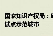 国家知识产权局：确定国家知识产权强市建设试点示范城市