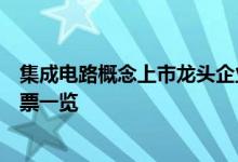 集成电路概念上市龙头企业有哪些集成电路概念龙头概念股票一览