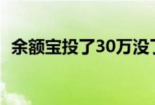 余额宝投了30万没了（收益稳定没有亏损）