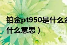 铂金pt950是什么金（白金里的“pt950”是什么意思）