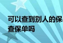 可以查到别人的保单吗 不是本人的保险可以查保单吗