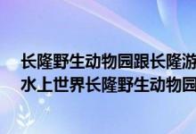 长隆野生动物园跟长隆游乐园在一起?（长隆欢乐世界长隆水上世界长隆野生动物园在一起）