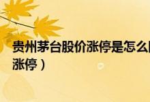 贵州茅台股价涨停是怎么回事（贵州茅台怎么了为什么股价涨停）