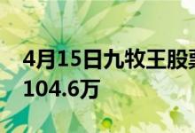 4月15日九牧王股票市盈率14.22散户净流出104.6万