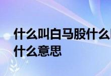 什么叫白马股什么叫蓝筹股 股票白马蓝筹是什么意思 