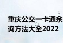 重庆公交一卡通余额查询 重庆社保卡余额查询方法大全2022
