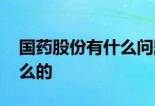 国药股份有什么问题吗 国药股份主要是做什么的