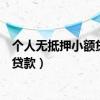 个人无抵押小额贷款怎么办理利息是多少（个人无抵押小额贷款）
