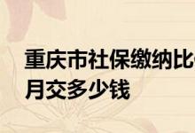 重庆市社保缴纳比例是多少 重庆市社保一个月交多少钱 