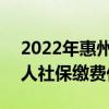 2022年惠州社保缴费基数及比例 2022年个人社保缴费价格表 