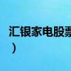 汇银家电股票行情（汇银家电股票代码是多少）