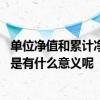 单位净值和累计净值有什么意义 单位净值和累计净值的差别是有什么意义呢