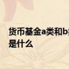 货币基金a类和b类的区别是什么 货币基金A类和B类的区别是什么