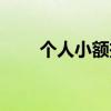 个人小额投资公司（个人小额贷款）