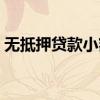 无抵押贷款小额贷款（深圳无抵押小额贷款）