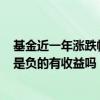 基金近一年涨跌幅就是一年的收益率吗? 基金近一年涨跌幅是负的有收益吗