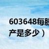 603648每股净资产（畅联股份603648净资产是多少）